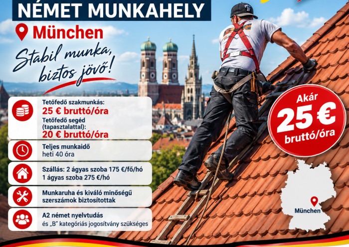 39. Tetőfedő német munkahely München
