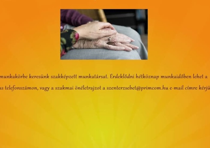 Szociális gondozó, ápoló munkatársat keresünk